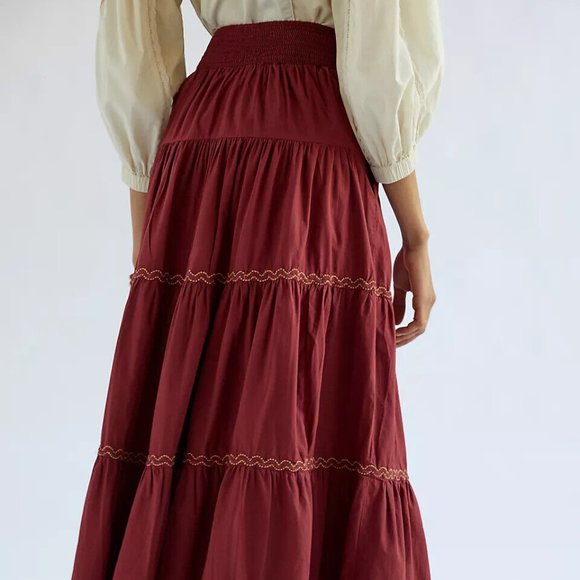 Anthropologie tiered lace Maxi Skirt - Picture 7 of 9